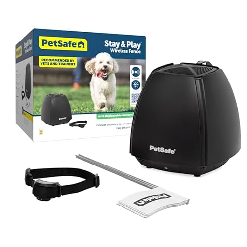 PetSafe Stay & Play Wireless Fence with Replaceable Battery Collar for Dogs