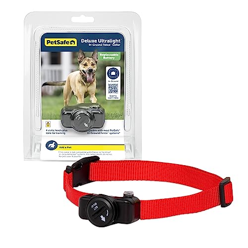 PetSafe Basic In-Ground Fence Battery-Operated Receiver Collar for Dogs & Cats, Lightweight, Waterproof, From The Parent Company of Invisible Fence Brand, 4 Levels of Static Correction, Pets 8 lb & Up