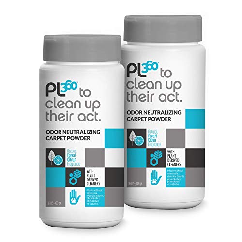 PL360 Pet Odor Neutralizing Carpet Powder | Pet Smell Oder Eliminator | Removes Cat, Dog, Pet Odors from Carpet & Mattresses | Eco Friendly, Natural and Safe Ingredients |16 oz (2 Pack)
