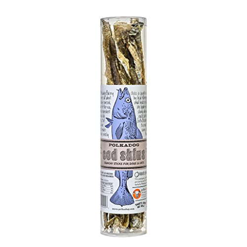 Polkadog Crunchy Cod Skins Dog Sticks - Cod Skins Treats for Dogs - All-Natural Pet, Dog Treats - Savory, Healthy Fish-Skin Puppy Treat - Locally-Sourced Alaskan treats for Pets – 4.7 oz.