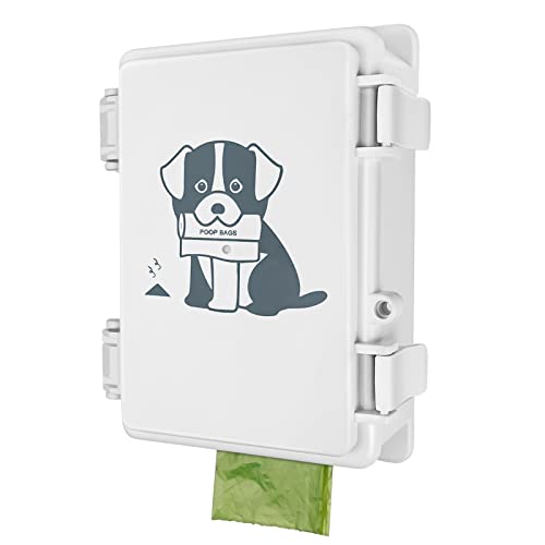 Poop Bag Dispenser Wall Mount Dog Poop Bag Holder Outside Mounted Waterproof Dog Bag Storage Dispenser | Small Pet Waste Station for Yard, Backyard (dispenser only)