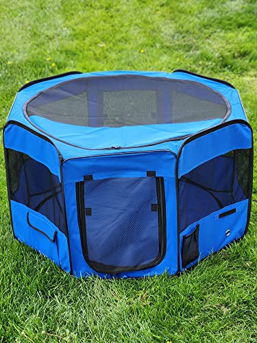 Portable Pet Playpen 45 * 45 * 22" Premium Large Size Puppy Kennel - Best for Small and Medium Size Dogs and Cats - Simple Folding Design for Easy Storage