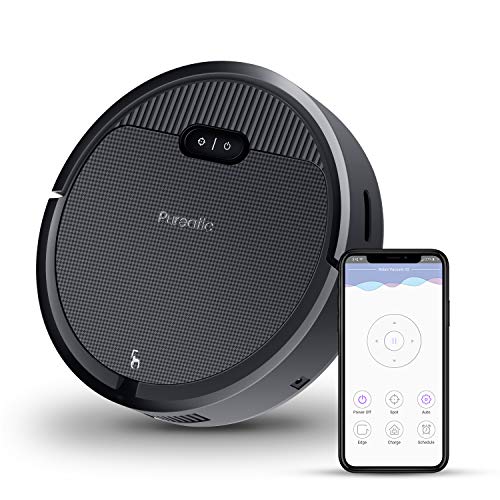 Premium Automatic Robot Vacuum Cleaner, 1500Pa Powerful Suction, 650ML Large Dust Box, Smart App Control/Self-Charging/Anti-Collision, Good for Pet Hair, Hard Floor and Low Pile Carpets (Black)