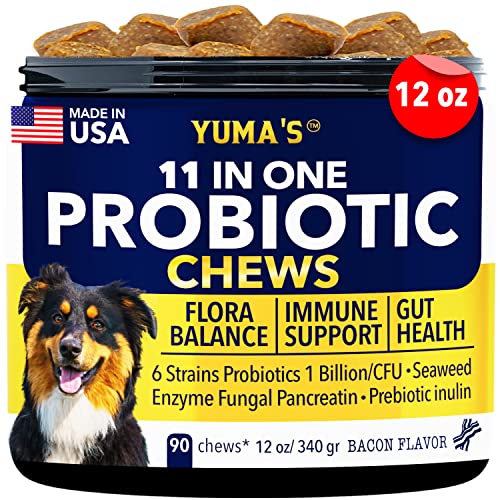 Probiotics for Dogs - Support Gut Health, Itchy Skin, Allergies, Immunity, Yeast Balance - Dog Probiotics and Digestive Enzymes with Prebiotics - Reduce Diarrhea, Gas - Probiotic Chews for Dogs