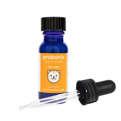 Probonix Probiotics for Cats, Organic, Non-GMO Liquid Probiotic Drops, 8 Live Probiotic Strains to Help with Digestive Issues, Inflammatory Bowel Disease (IBD), Dental Health Issues, Allergies, Liver