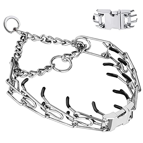 Prong Collar for Dogs, Pinch Collar for Dogs, Adjustable Dog Training Collar with Quick Release Buckle for Small Medium Large Dogs(Packed with Two Extra Links) (X-L (23-26" Neck, 4.0mm))