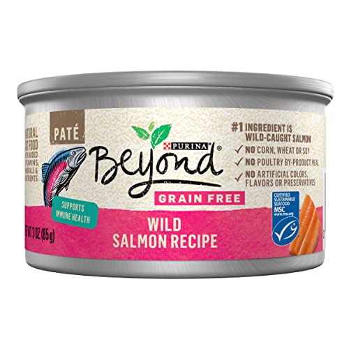 Purina Beyond Grain Free, Natural Pate Wet Cat Food, Grain Free Wild Salmon Recipe - (12) 3 oz. Cans