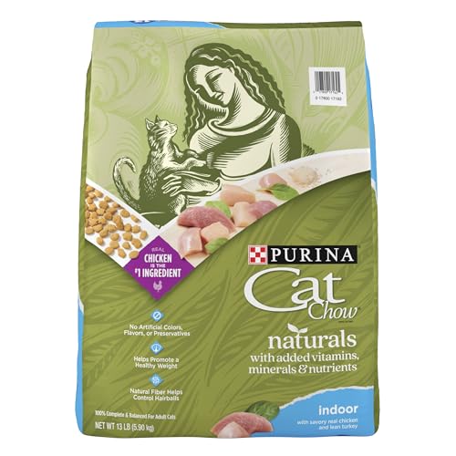 Purina Cat Chow Hairball, Healthy Weight, Indoor, Natural Dry Cat Food, Naturals Indoor - 13 lb. Bag