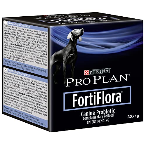 Purina Fortiflora Probiotics for Dogs, Pro Plan Veterinary Supplements Powder Probiotic Dog Supplement ,30 Count (Pack of 1)