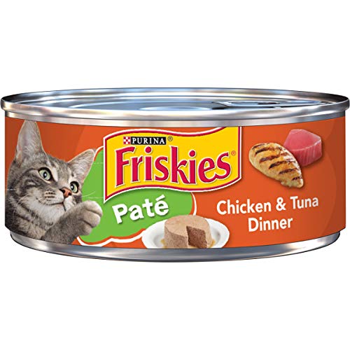 Purina Friskies Pate Wet Cat Food, Chicken & Tuna Dinner - 5.5 oz. Can