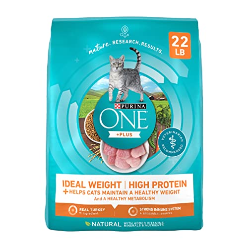 Purina ONE High Protein, Healthy Weight Dry Cat Food, Plus Ideal Weight with Turkey - 22 lb. Bag