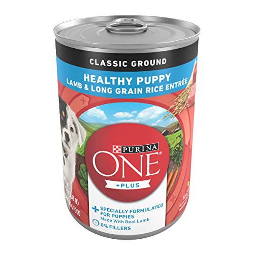 Purina ONE +Plus Natural Puppy Dog Food Wet, Classic Ground Healthy Puppy Lamb and Long Grain Rice Entree - 13 oz. Can