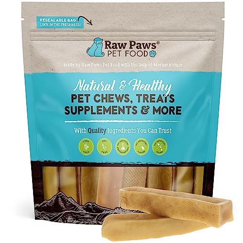 Raw Paws Himalayan Yak Chews for Dogs, Large Chews (10-Count) - Himalayan Cheese for Large Dogs - Yak Bones for Dogs - Yak Milk Bones for Dogs - Dog Cheese Chews Himalayan - Yak Chews for Large Dogs