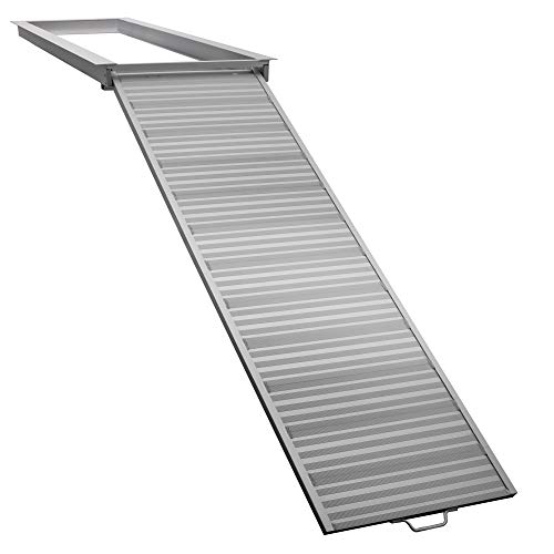 RecPro Pontoon Boat Aluminum Loading Ramp for Shore and Dock Boarding | 600lb Capacity | Non-Slip Surface