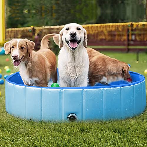 Reliancer Foldable Dog Swimming Pool,48" Large Folding Pet Bath Pool,Collapsible Cat Bathtub,Portable Pet PVC Pool,Spa Bathing Wash Tub,Dog Water Pond Pool Bath,Pet Play Pool for Small Animals