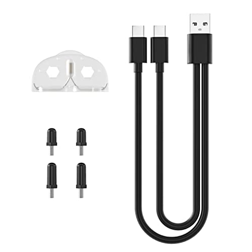 Replacement Accessory Kit for Haoteful G22 Dog Training Collar: 2 Pairs Rubber Electric Shock Prongs(Short + Long) + Test Light Tool + 1-Splitted-2 USB Charging Cable