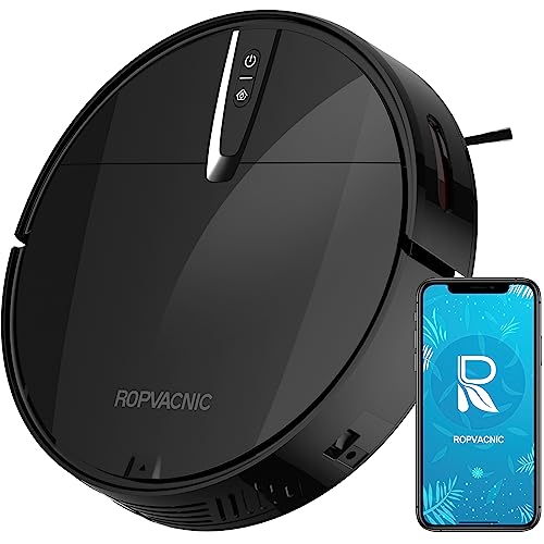 ROPVACNIC Robot Vacuum Cleaner with 3000Pa Cyclone Suction, APP/Voice/Remote Control, Automatic Self-Charging Robotic Vacuum, Scheduled Cleaning, Ideal for Pet Hair, Hard Floor, Low Carpet