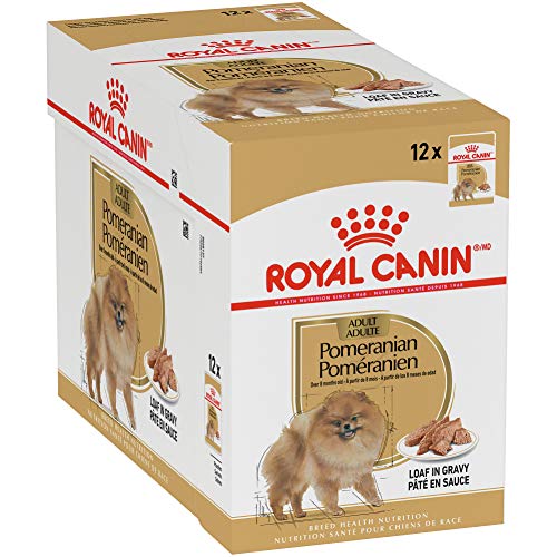 Royal Canin Breed Health Nutrition Pomeranian Adult Loaf in Gravy Pouch Dog Food, 3 oz. Pouch (Pack of 12)