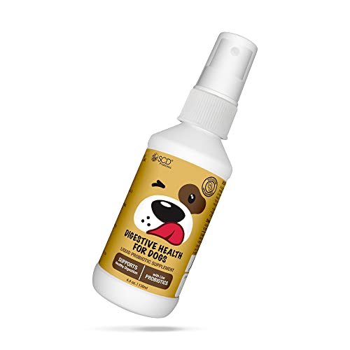 SCD Probiotics Digestive Health for Dogs, Shown to Resolve Dog Digestive Issues, Live Multi Strain Probiotic for Dogs with Postbiotics, Easily Spray on Dogs Food – 4.4 fl.oz.