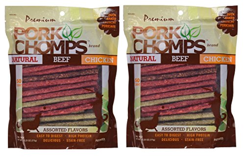 Scott Pet Products 100 Count Pork Chomps Assorted Munchy Sticks Treat