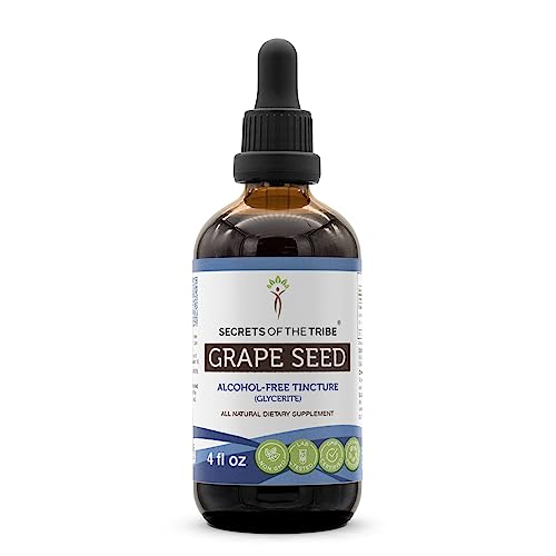 Secrets of the Tribe Grape Seed Tincture Alcohol-Free Liquid Extract, Grape (Vitis Vinifera) Dried Seed (4 FL OZ)