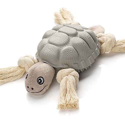 Sedioso Dog Toy Large Breed, Dog Rubber Turtle Toy, Dog Treat Dispensing Toy, Dog Squeaky Toy, Aggressive Dog Chew Toy for Middle, Large Dogs (Multifunctional Series, Grey)