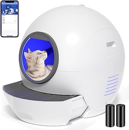 Self-Cleaning Cat Litter Box, Automatic Cat Litter Box for Multi Cats, Extra  Large Smart Litter Box with Mat & Liner, APP Control/Safety Protection/Odor  Removal