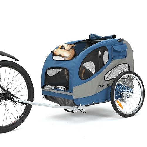 Sepnine Dog Bike Trailer,Dog Cart for Bicycle, Suitable for Small and Medium Pets, Up to 88LBS-Blue