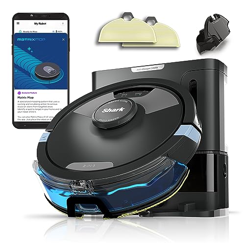 Shark AI Ultra 2in1 Robot Vacuum & Mop with Sonic Mopping, Matrix Clean, Home Mapping, HEPA Bagless Self Empty Base, CleanEdge Technology, for Pet Hair, Wifi, Works with Alexa, Black/Silver (RV2610WA)