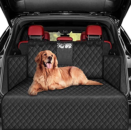 SIVEIS SUV Cargo Liner for Dogs,Water Resistant Boot Liner Dog Car Seat Cover Mat Scratch Proof Non-Slip Cargo Cover for Dogs with Bumper Flaps Protector Universal Size for Cars Truck Sedans