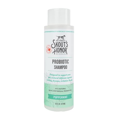 SKOUT'S HONOR: Probiotic Dog Shampoo with Peppermint - Cleans and Conditions Fur, Supports Dog’s Natural Defenses, PH-Balanced, Sulfate-Free - Puppermint - 16 oz.