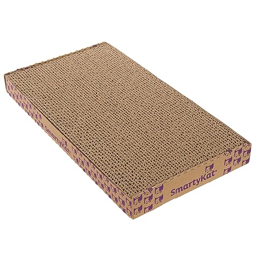 SmartyKat Super Scratcher+ Double Wide with Catnip Infusion Technology Corrugate Cat Scratch Pad, Reversible