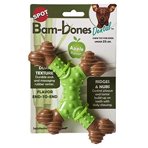 SPOT by Ethical Products - Bambone Dental X Bone – Durable Dog Chew Toy for Aggressive Chewers – Great Dog Chew Toy for Puppies and Puppy Teething Toy Medium