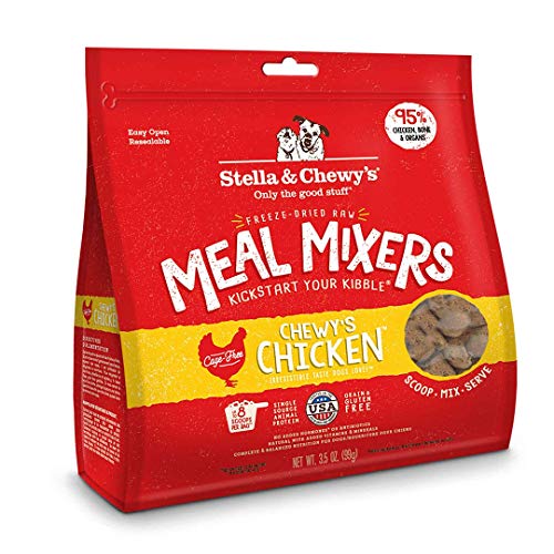 Stella & Chewy's Freeze Dried Raw Chewy’s Chicken Meal Mixers – Dog Food Topper for Small & Large Breeds – Grain Free, Protein Rich Recipe – 3.5 oz Bag