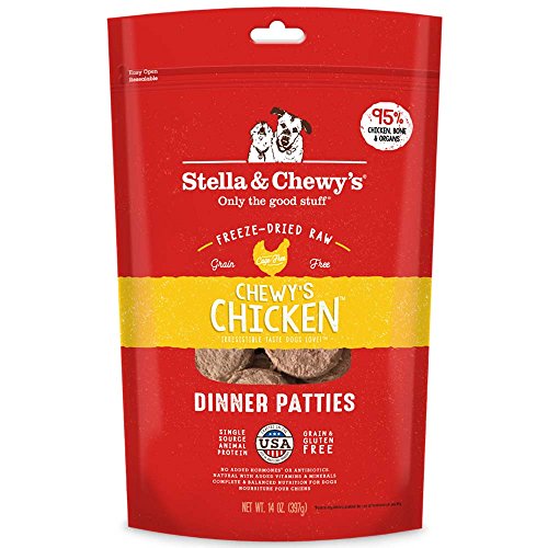 Stella & Chewy's Freeze Dried Raw Dinner Patties – Grain Free Dog Food, Protein Rich Chewy’s Chicken Recipe – 14 oz Bag