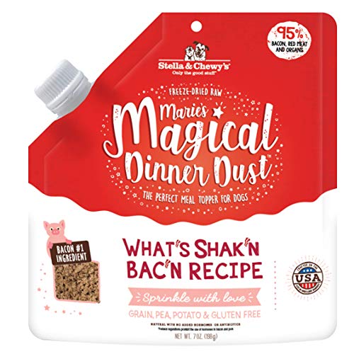 Stella & Chewy's Freeze-Dried Raw Marie's Magical Dinner Dust – Protein Rich, Grain Free Dog & Puppy Food Topper – What's Shak'n Bak'n Recipe – 7 oz Bag