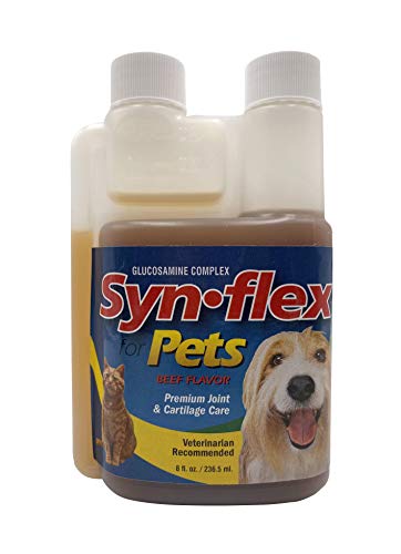 Synflex America for Pets - Liquid Glucosamine Joint Complex for Dogs, Cats - Senior Canine & Feline Chondroitin Juice Care Supplement - Helps Support Joint and Cartilage Health - Beef Flavor