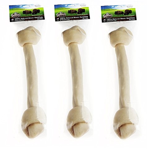 Tasman's Natural Pet All-Natural Buffalo (Bison) Collagen-Based Bones - 1 Jumbo Bone. Traditional Rawhide Alternative.