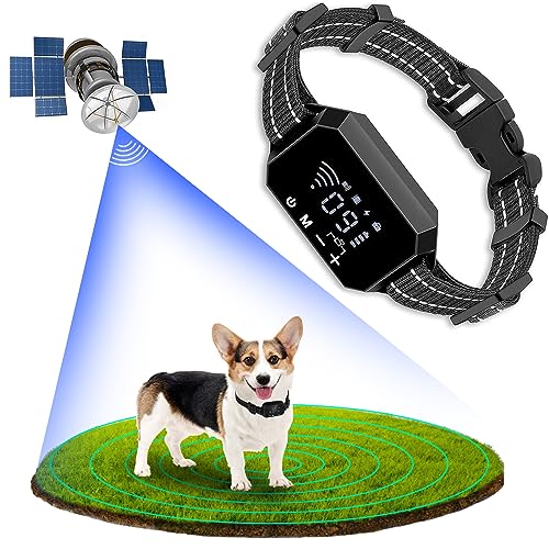 TeqHome GPS Wireless Dog Fence, Upgraded Electric Fence System for Dogs with GPS, 9 Levels Shock & Vibration, Portable Satellite Technology Pet Containment System for All Dogs, Range Up to 6560Ft