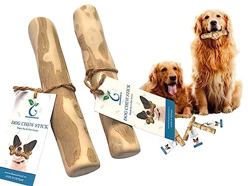 THATUWOOD Coffee Wood Dog Chew Stick - Coffee Wood Stick for Your Pets - Non Toxic - Safe - Puppy Chew Toy for Teething - Made in Vietnam - 1 Pack/2 Pieces (Small)