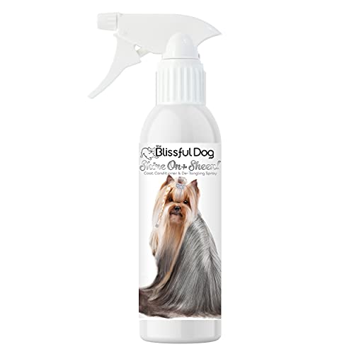 The Blissful Dog Shine-On + Sheen Coat Spray, All Natural, Leave-in Conditioner and Coat Detangler for Your Dog, 16 Oz