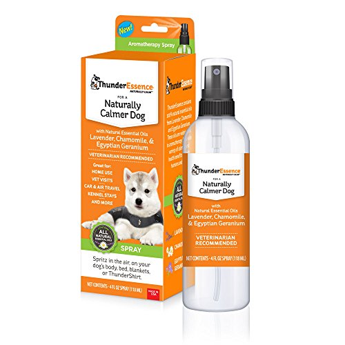 ThunderEssence Dog Calming Essential Oils | All-Natural Lavender, Chamomile and Egyptian Geranium | Vet Recommended |4 FL OZ. Spray