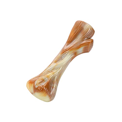 Tikaton I-Bone Durable Dog Chew Toy for Aggressive Chewers, Bacon Flavor, Medium