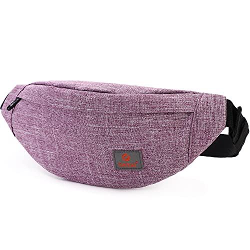 TINYAT Small Fanny Packs for Women Men Waist Bag Sling Bag Super Lightweight For Travel Cashier's box, Tool Kit T201, Purple