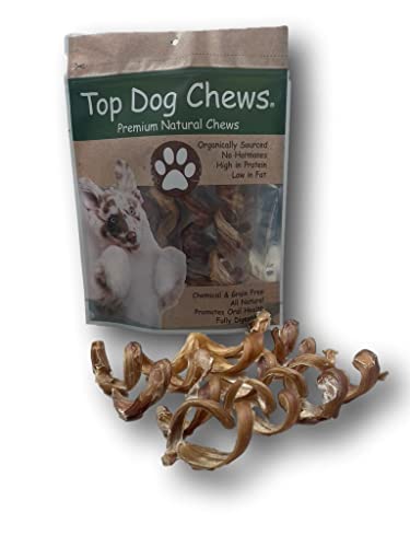 Top Dog Chews Bully Stick Springs for Dogs - Natural Bulk Dog Dental Treats. - 25 Pack, Free Range & Grass Fed Beef