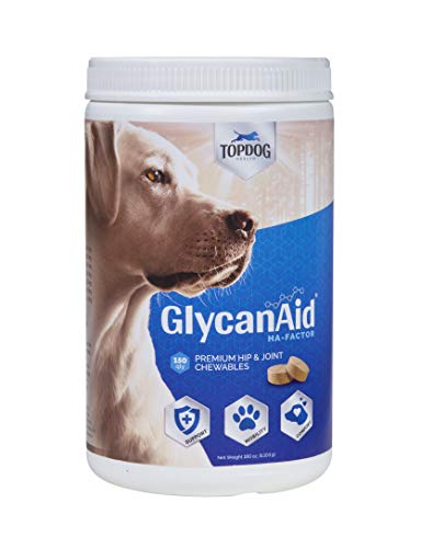 Topdog Health - Glycanaid HA Glucosamine for Dogs Hip and Joint Supplement - Dog Joint Chews Made in USA - Hyaluronic Acid Dog Hip & Joint Care - Dog Joint Pain Relief with Cetyl M for Dogs