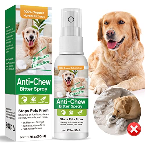 Topkech Bitter Spray for Dogs to Stop Chewing,No Chew Spray for Dogs,Prevents Dogs from Biting and Protect The Safety of Furniture and Pets for Indoor and Outdoor Use