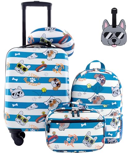 Travelers Club 5 Piece Kids' Luggage Set, Cool Dog