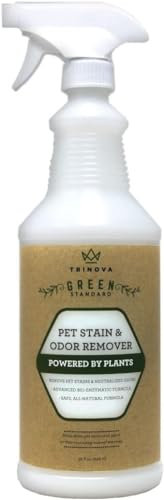 TriNova Natural Pet Stain and Odor Remover Eliminator - Advanced Enzyme Cleaner Spray - Remove Old & New Pet Stains & Smells for Dogs & Cats - All-Surface Safe - 32 OZ