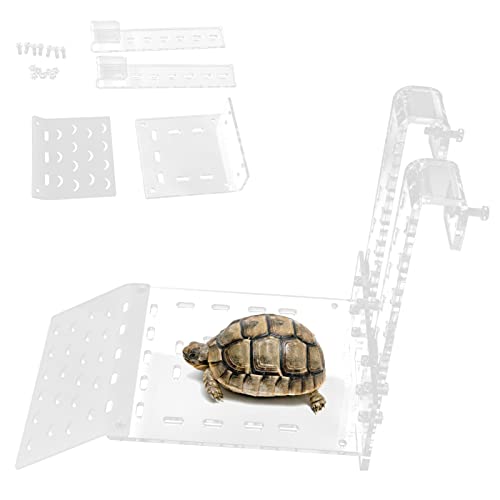 Turtle Basking Platform, Basking Platform for Aquatic Turtles,Extra Large Wide Hanging Transparent Tortoise Resting Terrace, Turtle Hanging Ramp Climbing Shelf for Aquarium